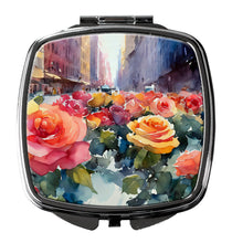 Load image into Gallery viewer, New York Roses in Watercolor Compact Mirror
