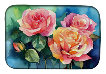 Load image into Gallery viewer, New York Roses in Watercolor Dish Drying Mat