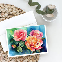 Load image into Gallery viewer, New York Roses in Watercolor Greeting Cards -  Blank Note Cards – 8-Pack of Artist-Designed Cards with Envelopes
