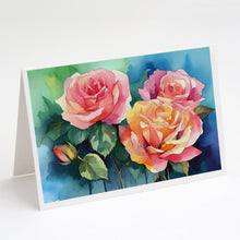 Load image into Gallery viewer, New York Roses in Watercolor Greeting Cards -  Blank Note Cards – 8-Pack of Artist-Designed Cards with Envelopes