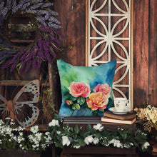 Load image into Gallery viewer, New York Roses in Watercolor Throw Pillow
