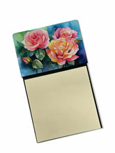 Load image into Gallery viewer, New York Roses in Watercolor Sticky Note Holder- Refiilable Desk Accessory Note Pad