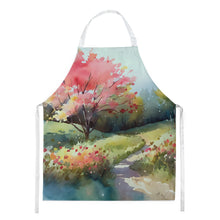 Load image into Gallery viewer, North Carolina Dogwoods in Watercolor Apron – Artist-Designed Kitchen, BBQ &amp; Craft Apron