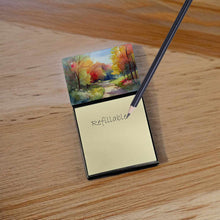 Load image into Gallery viewer, North Carolina Dogwoods in Watercolor Sticky Note Holder- Refiilable Desk Accessory Note Pad