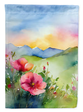 Load image into Gallery viewer, North Dakota Wild Prairie Roses in Watercolor House Flag