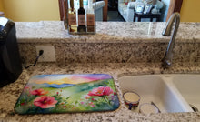 Load image into Gallery viewer, North Dakota Wild Prairie Roses in Watercolor Dish Drying Mat