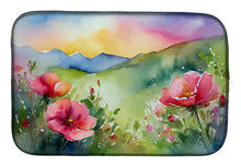 Load image into Gallery viewer, North Dakota Wild Prairie Roses in Watercolor Dish Drying Mat