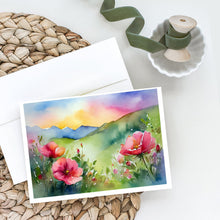 Load image into Gallery viewer, North Dakota Wild Prairie Roses in Watercolor Greeting Cards -  Blank Note Cards – 8-Pack of Artist-Designed Cards with Envelopes