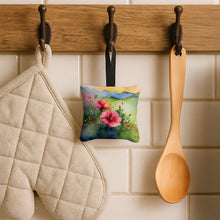 Load image into Gallery viewer, North Dakota Wild Prairie Roses in Watercolor Hanging Square Fabric Ornament 3.5 × 3.5