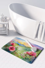 Load image into Gallery viewer, North Dakota Wild Prairie Roses in Watercolor Memory Foam Kitchen Mat