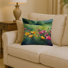 Load image into Gallery viewer, North Dakota Wild Prairie Roses in Watercolor Throw Pillow