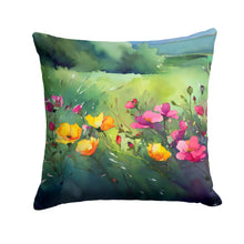 Load image into Gallery viewer, North Dakota Wild Prairie Roses in Watercolor Throw Pillow