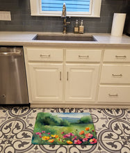Load image into Gallery viewer, North Dakota Wild Prairie Roses in Watercolor Memory Foam Kitchen Mat