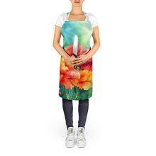 Load image into Gallery viewer, Ohio Scarlet Carnations in Watercolor Apron – Artist-Designed Kitchen, BBQ &amp; Craft Apron