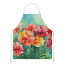 Load image into Gallery viewer, Ohio Scarlet Carnations in Watercolor Apron – Artist-Designed Kitchen, BBQ &amp; Craft Apron