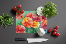 Load image into Gallery viewer, Ohio Scarlet Carnations in Watercolor Glass Cutting Boards – Durable, Decorative Kitchen Art Large