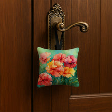 Load image into Gallery viewer, Ohio Scarlet Carnations in Watercolor Hanging Square Fabric Ornament 3.5 × 3.5
