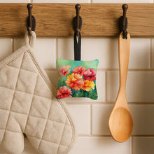 Load image into Gallery viewer, Ohio Scarlet Carnations in Watercolor Hanging Square Fabric Ornament 3.5 × 3.5