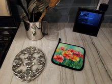 Load image into Gallery viewer, Ohio Scarlet Carnations in Watercolor Pair of Pot Holders