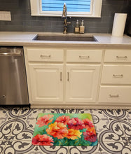 Load image into Gallery viewer, Ohio Scarlet Carnations in Watercolor Memory Foam Kitchen Mat