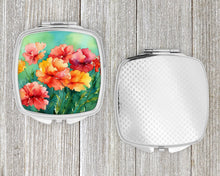 Load image into Gallery viewer, Ohio Scarlet Carnations in Watercolor Compact Mirror