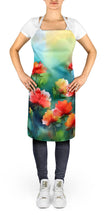 Load image into Gallery viewer, Ohio Scarlet Carnations in Watercolor Apron – Artist-Designed Kitchen, BBQ &amp; Craft Apron