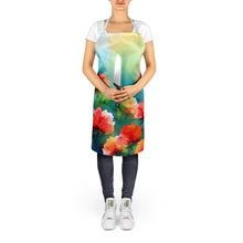 Load image into Gallery viewer, Ohio Scarlet Carnations in Watercolor Apron – Artist-Designed Kitchen, BBQ &amp; Craft Apron