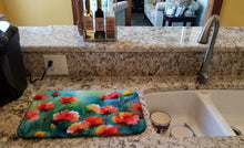 Load image into Gallery viewer, Ohio Scarlet Carnations in Watercolor Dish Drying Mat