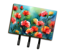 Load image into Gallery viewer, Ohio Scarlet Carnations in Watercolor Leash or Key Holder