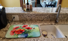 Load image into Gallery viewer, Ohio Scarlet Carnations in Watercolor Dish Drying Mat