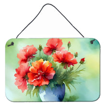 Load image into Gallery viewer, Ohio Scarlet Carnations in Watercolor Wall or Door Hanging Prints