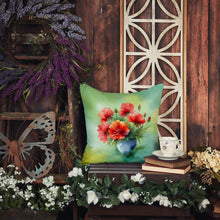 Load image into Gallery viewer, Ohio Scarlet Carnations in Watercolor Throw Pillow