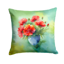 Load image into Gallery viewer, Ohio Scarlet Carnations in Watercolor Throw Pillow