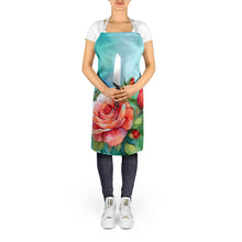 Load image into Gallery viewer, Oklahoma Roses in Watercolor Apron – Artist-Designed Kitchen, BBQ &amp; Craft Apron