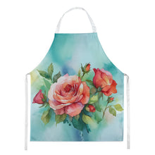 Load image into Gallery viewer, Oklahoma Roses in Watercolor Apron – Artist-Designed Kitchen, BBQ &amp; Craft Apron