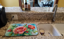 Load image into Gallery viewer, Oklahoma Roses in Watercolor Dish Drying Mat