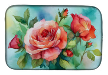 Load image into Gallery viewer, Oklahoma Roses in Watercolor Dish Drying Mat