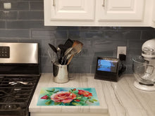 Load image into Gallery viewer, Oklahoma Roses in Watercolor Glass Cutting Boards – Durable, Decorative Kitchen Art Large