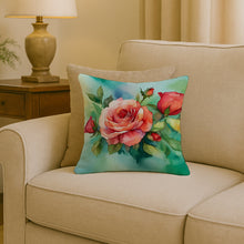 Load image into Gallery viewer, Oklahoma Roses in Watercolor Throw Pillow