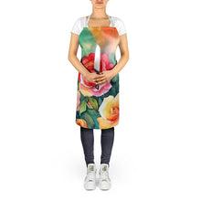 Load image into Gallery viewer, Oklahoma Roses in Watercolor Apron – Artist-Designed Kitchen, BBQ &amp; Craft Apron