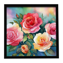 Load image into Gallery viewer, Oklahoma Roses in Watercolor Framed Metal Print