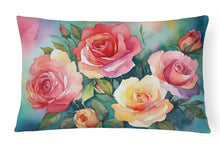 Load image into Gallery viewer, Oklahoma Roses in Watercolor Fabric Decorative Pillow