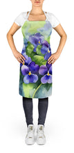 Load image into Gallery viewer, Rhode Island Violets in Watercolor Apron – Artist-Designed Kitchen, BBQ &amp; Craft Apron