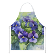 Load image into Gallery viewer, Rhode Island Violets in Watercolor Apron – Artist-Designed Kitchen, BBQ &amp; Craft Apron