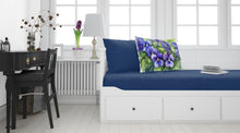 Load image into Gallery viewer, Rhode Island Violets in Watercolor Fabric Standard Pillowcase – Artistic Decorative Front, White Back