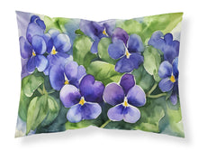 Load image into Gallery viewer, Rhode Island Violets in Watercolor Fabric Standard Pillowcase – Artistic Decorative Front, White Back