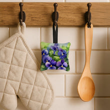 Load image into Gallery viewer, Rhode Island Violets in Watercolor Hanging Square Fabric Ornament 3.5 × 3.5