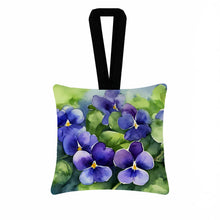 Load image into Gallery viewer, Rhode Island Violets in Watercolor Hanging Square Fabric Ornament 3.5 × 3.5