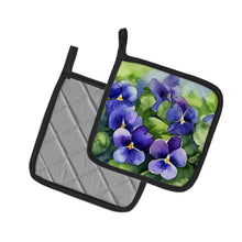 Load image into Gallery viewer, Rhode Island Violets in Watercolor Pair of Pot Holders