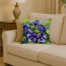 Load image into Gallery viewer, Rhode Island Violets in Watercolor Throw Pillow